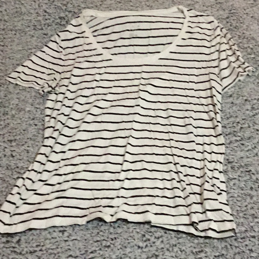 White and black shirt